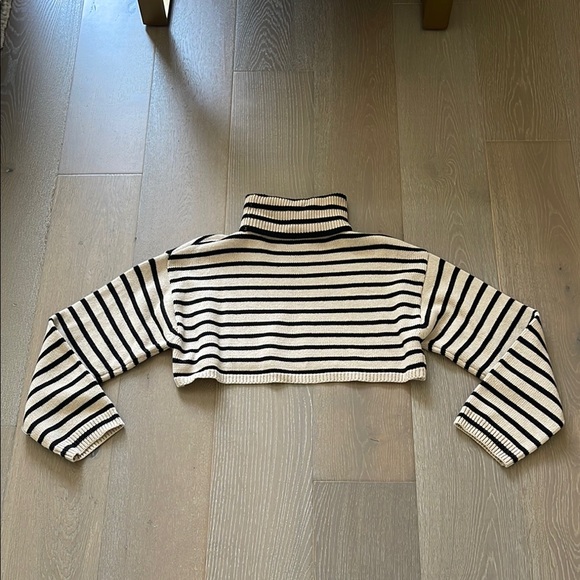 The Frankie Shop Striped Turtleneck Cropped Sweater - Picture 3 of 5